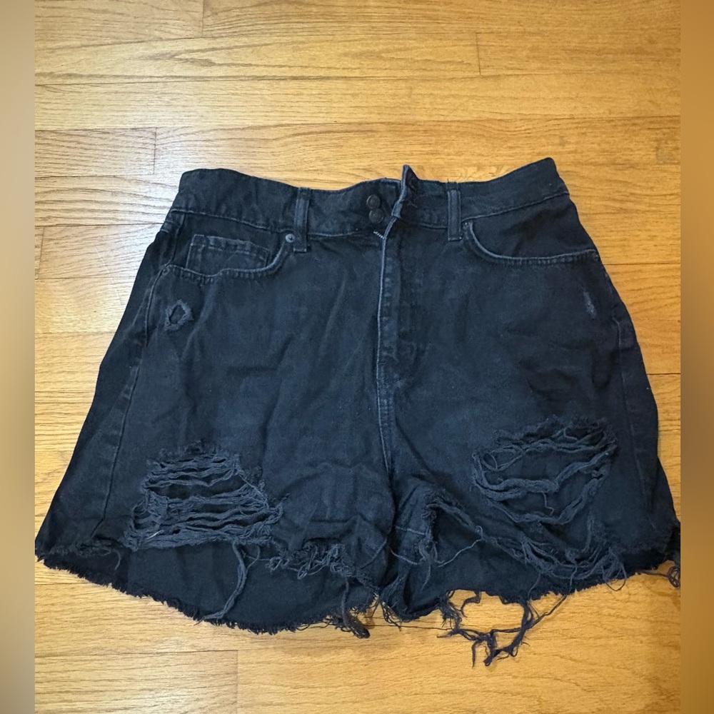 Black distressed Jean shorts